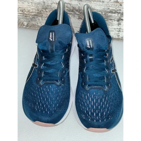 ASICS Evoride 3 Women's Running Shoes Blue Pink Lightweight Athletic Sneakers - Picture 8 of 16